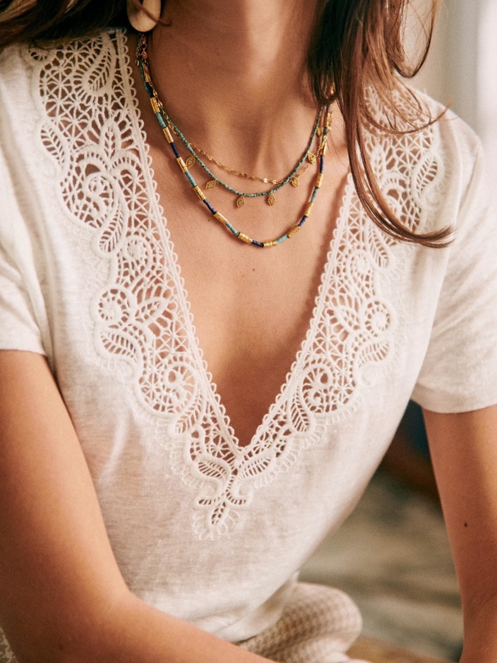 Sezane NWT MINA linen T-shirt